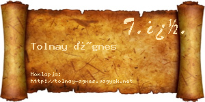 Tolnay Ágnes névjegykártya